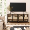 image:imageNathan James Mason Storage Cabinet Free Standing Accent Sideboard Buffet Credenza with Glass Doors and Adjustable Shelf in Black Oak Wood for Dining Room Entryway and Living Room Clear GlassBlackGlassLight Oak