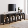image:imageNathan James Mason Storage Cabinet Free Standing Accent Sideboard Buffet Credenza with Glass Doors and Adjustable Shelf in Black Oak Wood for Dining Room Entryway and Living Room Clear GlassBlackMatte Black