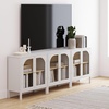 image:imageNathan James Mason Storage Cabinet Free Standing Accent Sideboard Buffet Credenza with Glass Doors and Adjustable Shelf in Black Oak Wood for Dining Room Entryway and Living Room Clear GlassBlackMatte White