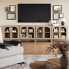 image:imageNathan James Mason Storage Cabinet Free Standing Accent Sideboard Buffet Credenza with Glass Doors and Adjustable Shelf in Black Oak Wood for Dining Room Entryway and Living Room Clear GlassBlackRaw Oak