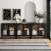 image:imageNathan James Mason Storage Cabinet Free Standing Accent Sideboard Buffet Credenza with Glass Doors and Adjustable Shelf in Black Oak Wood for Dining Room Entryway and Living Room Clear GlassBlackMatte Black