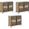 image:imageNathan James Mason Storage Cabinet Free Standing Accent Sideboard Buffet Credenza with Glass Doors and Adjustable Shelf in Black Oak Wood for Dining Room Entryway and Living Room Clear GlassBlackGlassLight Oak