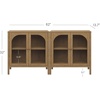 image:imageNathan James Mason Storage Cabinet Free Standing Accent Sideboard Buffet Credenza with Glass Doors and Adjustable Shelf in Black Oak Wood for Dining Room Entryway and Living Room Clear GlassBlackBrushed Light Brown