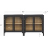 image:imageNathan James Mason Storage Cabinet Free Standing Accent Sideboard Buffet Credenza with Glass Doors and Adjustable Shelf in Black Oak Wood for Dining Room Entryway and Living Room Clear GlassBlackMatte Black