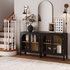 image:imageNathan James Mason Storage Cabinet Free Standing Accent Sideboard Buffet Credenza with Glass Doors and Adjustable Shelf in Black Oak Wood for Dining Room Entryway and Living Room Clear GlassBlackMatte Black