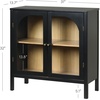 image:imageNathan James Mason Storage Cabinet Free Standing Accent Sideboard Buffet Credenza with Glass Doors and Adjustable Shelf in Black Oak Wood for Dining Room Entryway and Living Room Clear GlassBlackMatte Black