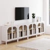 image:imageNathan James Mason Storage Cabinet Free Standing Accent Sideboard Buffet Credenza with Glass Doors and Adjustable Shelf in Black Oak Wood for Dining Room Entryway and Living Room Clear GlassBlackMatte White