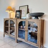 image:imageNathan James Mason Storage Cabinet Free Standing Accent Sideboard Buffet Credenza with Glass Doors and Adjustable Shelf in Black Oak Wood for Dining Room Entryway and Living Room Clear GlassBlackBrushed Light Brown
