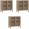 image:imageNathan James Mason Storage Cabinet Free Standing Accent Sideboard Buffet Credenza with Glass Doors and Adjustable Shelf in Black Oak Wood for Dining Room Entryway and Living Room Clear GlassBlackBrushed Light Brown