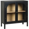 image:imageNathan James Mason Storage Cabinet Free Standing Accent Sideboard Buffet Credenza with Glass Doors and Adjustable Shelf in Black Oak Wood for Dining Room Entryway and Living Room Clear GlassBlackMatte Black