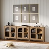 image:imageNathan James Mason Storage Cabinet Free Standing Accent Sideboard Buffet Credenza with Glass Doors and Adjustable Shelf in Black Oak Wood for Dining Room Entryway and Living Room Clear GlassBlackBrushed Light Brown