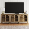 image:imageNathan James Mason Storage Cabinet Free Standing Accent Sideboard Buffet Credenza with Glass Doors and Adjustable Shelf in Black Oak Wood for Dining Room Entryway and Living Room Clear GlassBlackBrushed Light Brown