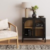 image:imageNathan James Mason Storage Cabinet Free Standing Accent Sideboard Buffet Credenza with Glass Doors and Adjustable Shelf in Black Oak Wood for Dining Room Entryway and Living Room Clear GlassBlackMatte Black