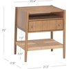 image:imageNathan James Meads Wood Nightstand with Drawer Vintage Nightstand with Seagrass Storage and Brass Handles Light BrownLight BrownSeagrass