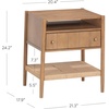 image:imageNathan James Meads Wood Nightstand with Drawer Vintage Nightstand with Seagrass Storage and Brass Handles Light BrownLight BrownSeagrass