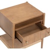 image:imageNathan James Meads Wood Nightstand with Drawer Vintage Nightstand with Seagrass Storage and Brass Handles Light BrownLight BrownSeagrass
