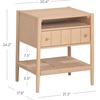image:imageNathan James Meads Wood Nightstand with Drawer Vintage Nightstand with Seagrass Storage and Brass Handles Light BrownRaw OakSeagrass