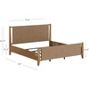 image:imageNathan James Miles Mid Century Modern Queen Bed Frame Queen Size Platform Wood Bed Frame with Upholstered Headboard Cream BoucleLight BrownCameron Light Brown