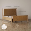 image:imageNathan James Miles Mid Century Modern Queen Bed Frame Queen Size Platform Wood Bed Frame with Upholstered Headboard Cream BoucleLight BrownCameron Light Brown