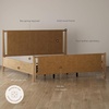 image:imageNathan James Miles Mid Century Modern Queen Bed Frame Queen Size Platform Wood Bed Frame with Upholstered Headboard Cream BoucleLight BrownCameron Light Brown