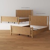 image:imageNathan James Miles Mid Century Modern Queen Bed Frame Queen Size Platform Wood Bed Frame with Upholstered Headboard Cream BoucleLight BrownCameron Light Brown