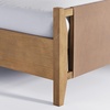 image:imageNathan James Miles Mid Century Modern Queen Bed Frame Queen Size Platform Wood Bed Frame with Upholstered Headboard Cream BoucleLight BrownCameron Light Brown