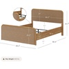 image:imageNathan James Miles Mid Century Modern Queen Bed Frame Queen Size Platform Wood Bed Frame with Upholstered Headboard Cream BoucleLight BrownLight Brown Faux Leather