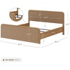 image:imageNathan James Miles Mid Century Modern Queen Bed Frame Queen Size Platform Wood Bed Frame with Upholstered Headboard Cream BoucleLight BrownLight Brown Faux Leather