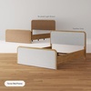 image:imageNathan James Miles Mid Century Modern Queen Bed Frame Queen Size Platform Wood Bed Frame with Upholstered Headboard Cream BoucleLight BrownLight Brown Faux Leather
