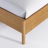 image:imageNathan James Miles Mid Century Modern Queen Bed Frame Queen Size Platform Wood Bed Frame with Upholstered Headboard Cream BoucleLight BrownMiles Brown