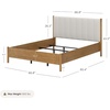 image:imageNathan James Miles Mid Century Modern Queen Bed Frame Queen Size Platform Wood Bed Frame with Upholstered Headboard Cream BoucleLight BrownMiles Brown