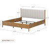 image:imageNathan James Miles Mid Century Modern Queen Bed Frame Queen Size Platform Wood Bed Frame with Upholstered Headboard Cream BoucleLight BrownMiles Brown