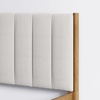 image:imageNathan James Miles Mid Century Modern Queen Bed Frame Queen Size Platform Wood Bed Frame with Upholstered Headboard Cream BoucleLight BrownMiles Brown