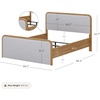 image:imageNathan James Miles Mid Century Modern Queen Bed Frame Queen Size Platform Wood Bed Frame with Upholstered Headboard Cream BoucleLight BrownWoodGray Upholstery