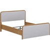 image:imageNathan James Miles Mid Century Modern Queen Bed Frame Queen Size Platform Wood Bed Frame with Upholstered Headboard Cream BoucleLight BrownWoodGray Upholstery