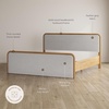 image:imageNathan James Miles Mid Century Modern Queen Bed Frame Queen Size Platform Wood Bed Frame with Upholstered Headboard Cream BoucleLight BrownWoodGray Upholstery