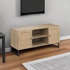 image:imageNathan James Mina Modern TV Stand Entertainment Cabinet Media Console with a Natural Rattan Storage Doors White Finish and Gold Brass Accents for Living Room or Media Room WhiteGoldOakBlack