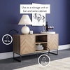 image:imageNathan James Mina Modern TV Stand Entertainment Cabinet Media Console with a Natural Rattan Storage Doors White Finish and Gold Brass Accents for Living Room or Media Room WhiteGoldOakMatte Black