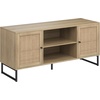 image:imageNathan James Mina Modern TV Stand Entertainment Cabinet Media Console with a Natural Rattan Storage Doors White Finish and Gold Brass Accents for Living Room or Media Room WhiteGoldOakBlack