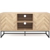 image:imageNathan James Mina Modern TV Stand Entertainment Cabinet Media Console with a Natural Rattan Storage Doors White Finish and Gold Brass Accents for Living Room or Media Room WhiteGoldOakMatte Black