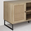 image:imageNathan James Mina Modern TV Stand Entertainment Cabinet Media Console with a Natural Rattan Storage Doors White Finish and Gold Brass Accents for Living Room or Media Room WhiteGoldOakBlack