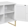 image:imageNathan James Mina Modern TV Stand Entertainment Cabinet Media Console with a Natural Rattan Storage Doors White Finish and Gold Brass Accents for Living Room or Media Room WhiteGoldMatte WhiteGold