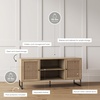 image:imageNathan James Mina Modern TV Stand Entertainment Cabinet Media Console with a Natural Rattan Storage Doors White Finish and Gold Brass Accents for Living Room or Media Room WhiteGoldOakBlack