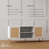 image:imageNathan James Mina Modern TV Stand Entertainment Cabinet Media Console with a Natural Rattan Storage Doors White Finish and Gold Brass Accents for Living Room or Media Room WhiteGoldMatte WhiteGold