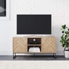 image:imageNathan James Mina Modern TV Stand Entertainment Cabinet Media Console with a Natural Rattan Storage Doors White Finish and Gold Brass Accents for Living Room or Media Room WhiteGoldOakMatte Black