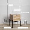 image:imageNathan James Mina Rattan Wood End Side Accent Table Nightstand amp Andrew Nightstand Accent Bedside End Side Table with Storage DrawerOakBlack