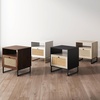 image:imageNathan James Mina Rattan Wood End Side Accent Table Nightstand with Storage for Living Room or Bedroom 1 Black OakBlackBlack OakBlack