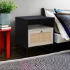 image:imageNathan James Mina Rattan Wood End Side Accent Table Nightstand with Storage for Living Room or Bedroom 1 Black OakBlackBlack OakBlack