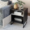 image:imageNathan James Mina Rattan Wood End Side Accent Table Nightstand with Storage for Living Room or Bedroom 1 Black OakBlackBlack OakBlack