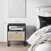 image:imageNathan James Mina Rattan Wood End Side Accent Table Nightstand with Storage for Living Room or Bedroom 1 Black OakBlackBlack OakBlack